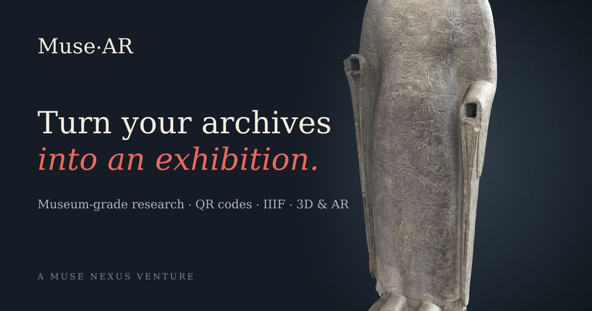 Muse AR museum research and augmented-reality product preview.